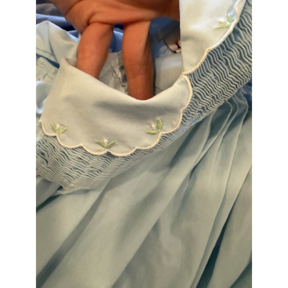Baby Togs Blue Hand Smocked Baby Girl Dress 18 Months - Picture 5 of 13